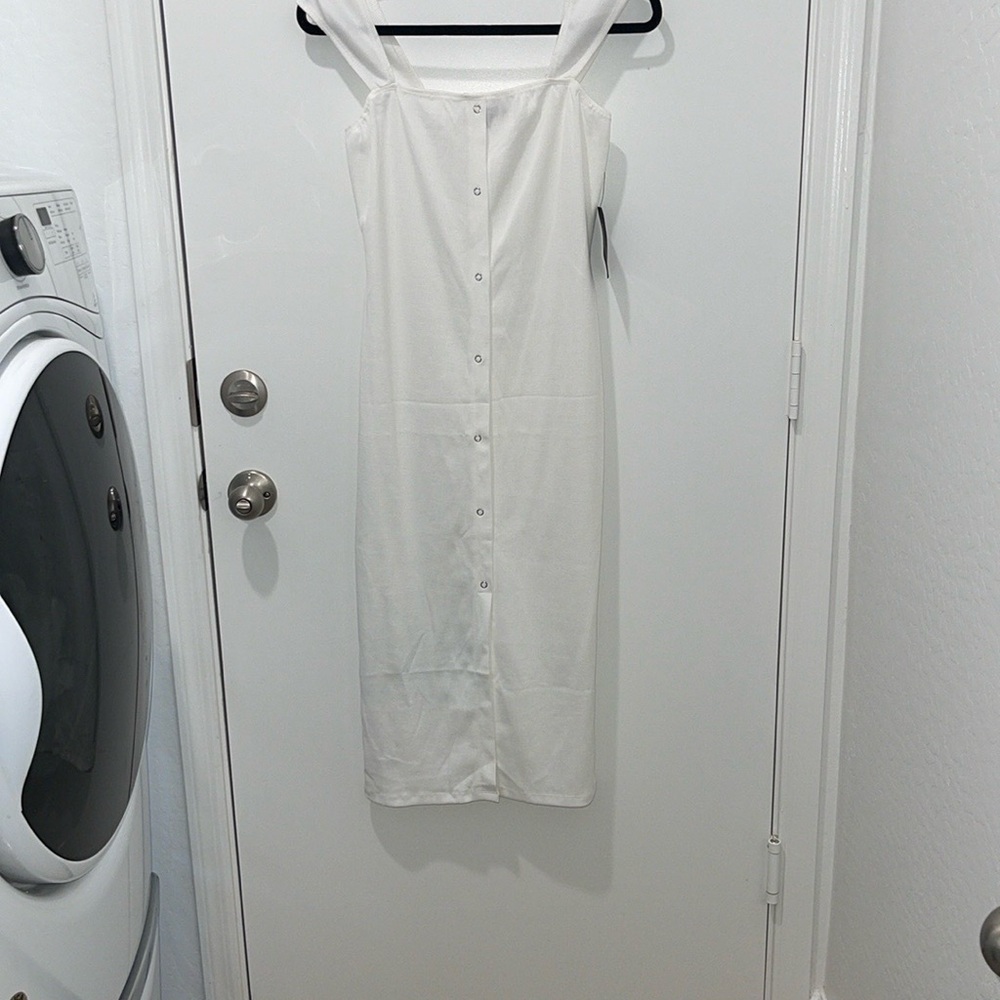 NWT Ribbed MIDI Dress White thick material dress